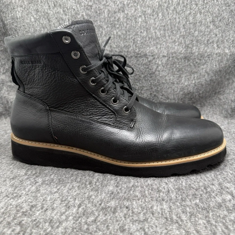 Cole Haan Nantucket Rugged Boot C28267 Mens Size 13 Black Leather Zerogrand Used